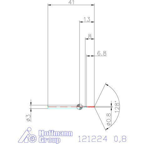 Garant Garant Master Steel MICRO VHM fúró hengeres szárral DIN 6535 HA 8×D 0,8 mm