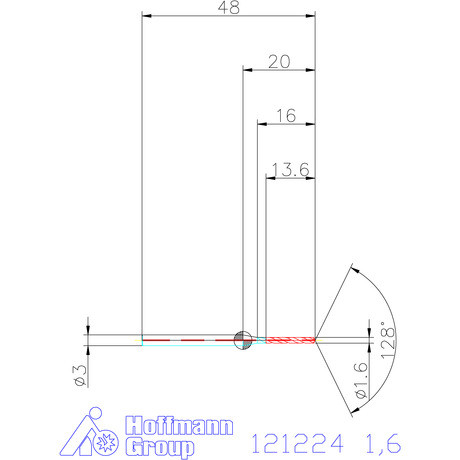 Garant Garant Master Steel MICRO VHM fúró hengeres szárral DIN 6535 HA 8×D 1,6 mm