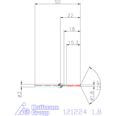 Garant Garant Master Steel MICRO VHM fúró hengeres szárral DIN 6535 HA 8×D 1,8 mm