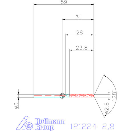 Garant Garant Master Steel MICRO VHM fúró hengeres szárral DIN 6535 HA 8×D 2,8 mm