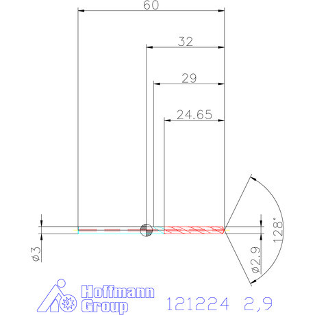 Garant Garant Master Steel MICRO VHM fúró hengeres szárral DIN 6535 HA 8×D 2,9 mm