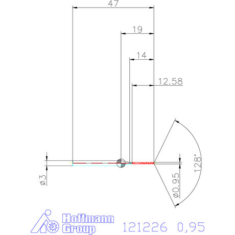 Garant Garant Master Steel MICRO VHM fúró hengeres szárral DIN 6535 HA 12×D 0,95 mm