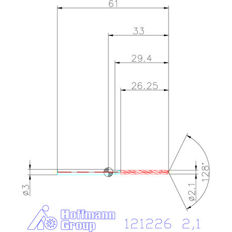 Garant Garant Master Steel MICRO VHM fúró hengeres szárral DIN 6535 HA 12×D 2,1 mm