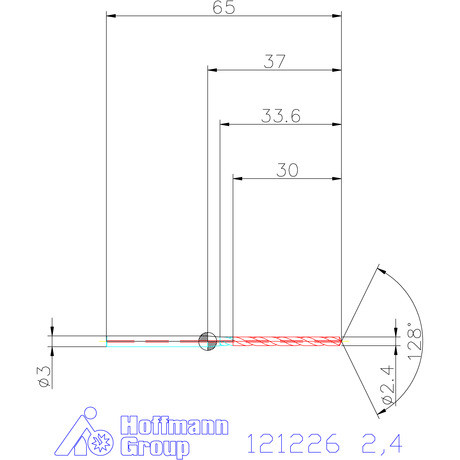 Garant Garant Master Steel MICRO VHM fúró hengeres szárral DIN 6535 HA 12×D 2,4 mm
