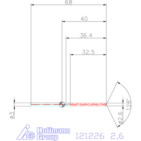 Garant Garant Master Steel MICRO VHM fúró hengeres szárral DIN 6535 HA 12×D 2,6 mm