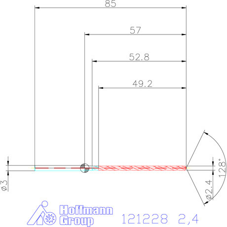 Garant Garant Master Steel MICRO VHM fúró hengeres szárral DIN 6535 HA 20×D 2,4 mm