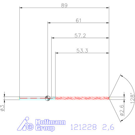 Garant Garant Master Steel MICRO VHM fúró hengeres szárral DIN 6535 HA 20×D 2,6 mm