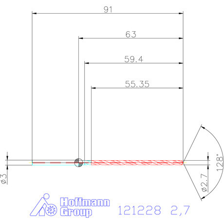 Garant Garant Master Steel MICRO VHM fúró hengeres szárral DIN 6535 HA 20×D 2,7 mm
