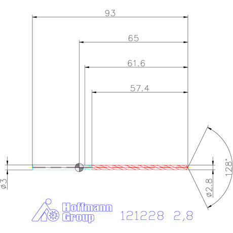 Garant Garant Master Steel MICRO VHM fúró hengeres szárral DIN 6535 HA 20×D 2,8 mm