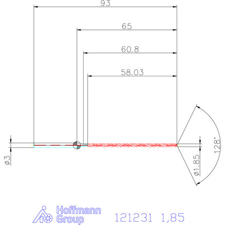 Garant Garant Master Steel MICRO VHM fúró hengeres szárral DIN 6535 HA 30×D 1,85 mm