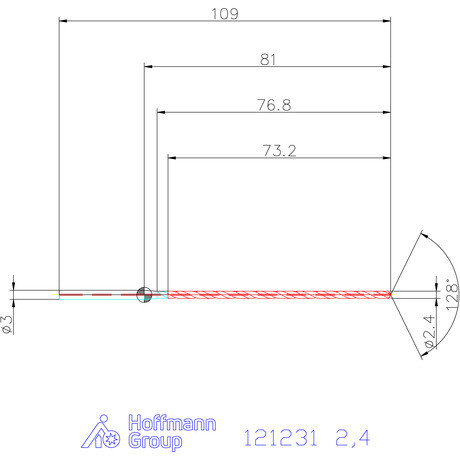 Garant Garant Master Steel MICRO VHM fúró hengeres szárral DIN 6535 HA 30×D 2,4 mm