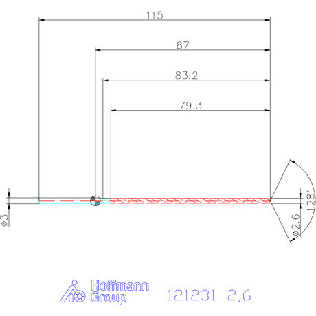 Garant Garant Master Steel MICRO VHM fúró hengeres szárral DIN 6535 HA 30×D 2,6 mm
