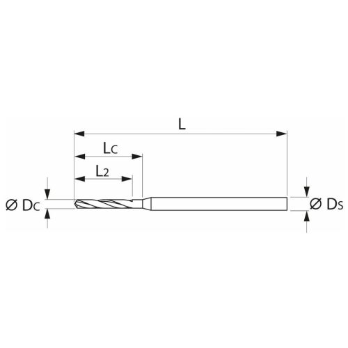 Garant Garant Master Steel MICRO VHM fúró hengeres szárral DIN 6535 HA 30×D 3 mm