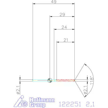 Garant VHM csigafúró 2,1 mm