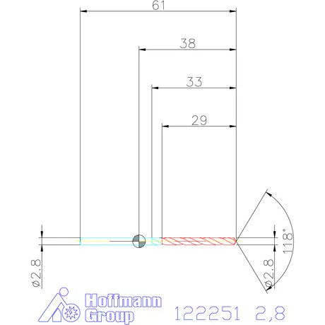 Garant VHM csigafúró 2,8 mm