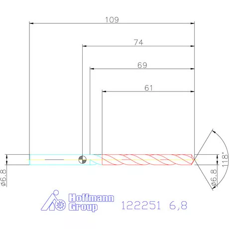 Garant VHM csigafúró 6,8 mm