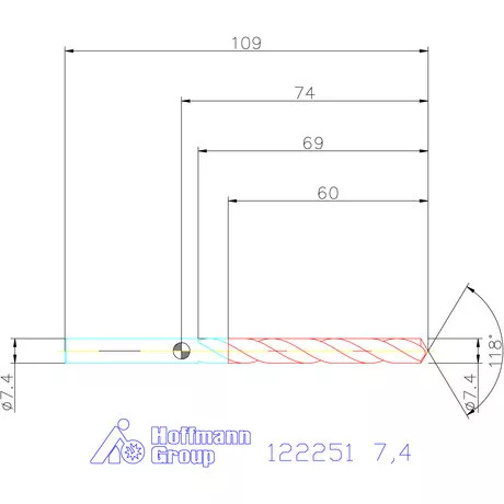 Garant VHM csigafúró 7,4 mm