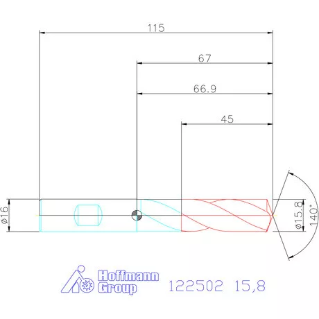 Holex Holex Pro Steel VHM fúró, Weldon DIN 6535 HB 15,8