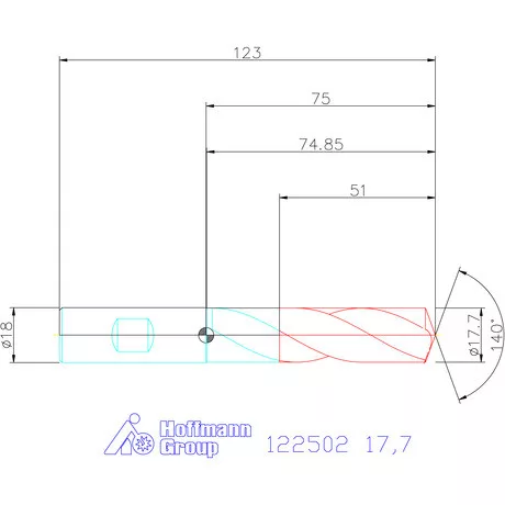 Holex Holex Pro Steel VHM fúró, Weldon DIN 6535 HB 17,7