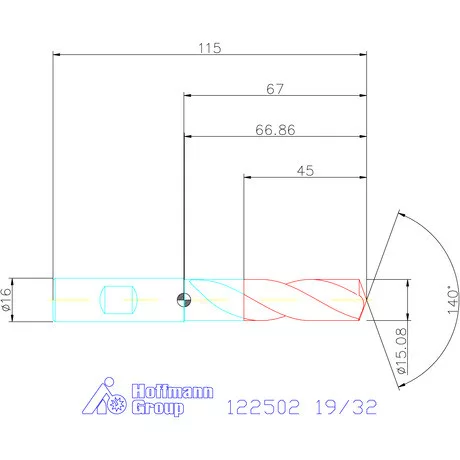 Holex Holex Pro Steel VHM fúró, Weldon DIN 6535 HB 19/32