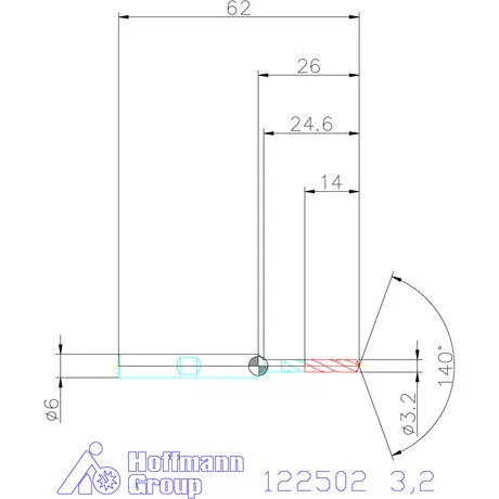 Holex Holex Pro Steel VHM fúró, Weldon DIN 6535 HB 3,2