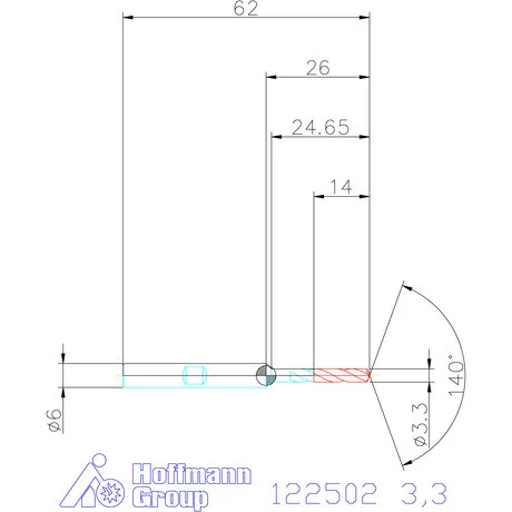 Holex Holex Pro Steel VHM fúró, Weldon DIN 6535 HB 3,3