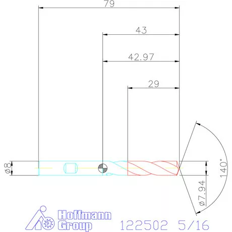 Holex Holex Pro Steel VHM fúró, Weldon DIN 6535 HB 5/16
