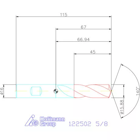 Holex Holex Pro Steel VHM fúró, Weldon DIN 6535 HB 5/8
