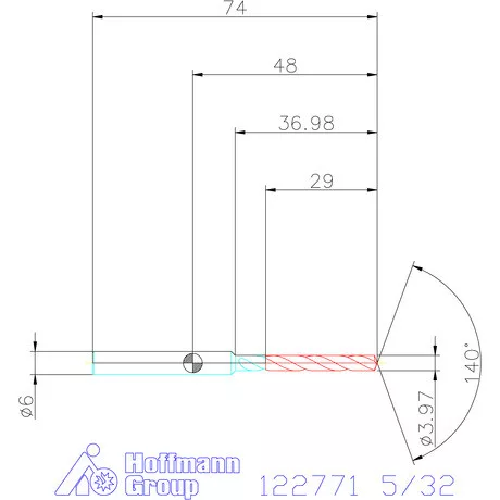 Holex VHM fúró, hengeres szárral DIN 6535 HA 5/32