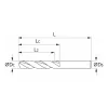 Holex VHM fúró, hengeres szárral DIN 6535 HA 7/32