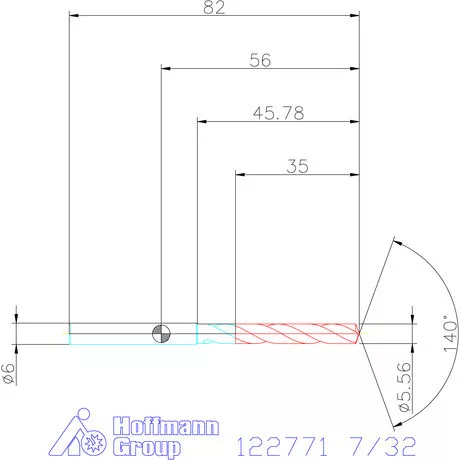 Holex VHM fúró, hengeres szárral DIN 6535 HA 7/32