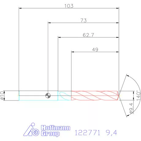 Holex VHM fúró, hengeres szárral DIN 6535 HA 9,4