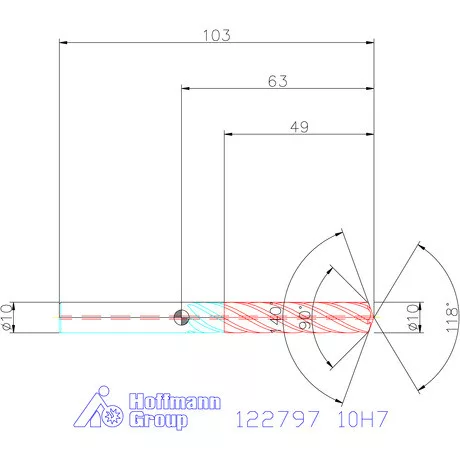 Garant VHM fúró-dörzsár piramis csúccsal DIN 6535 HA 10H7 mm