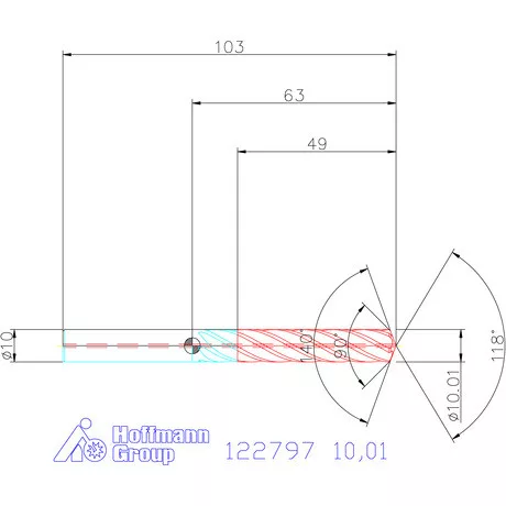 Garant VHM fúró-dörzsár piramis csúccsal DIN 6535 HA 10,01 mm