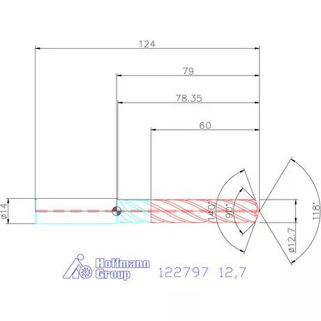 Garant VHM fúró-dörzsár piramis csúccsal DIN 6535 HA 12,7 mm