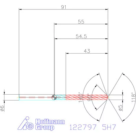 Garant VHM fúró-dörzsár piramis csúccsal DIN 6535 HA 5H7 mm