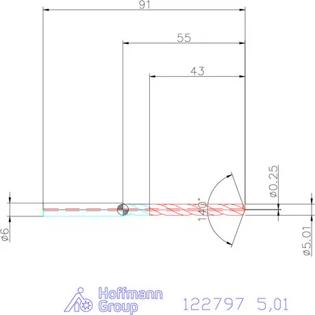 Garant VHM fúró-dörzsár piramis csúccsal DIN 6535 HA 5,01 mm