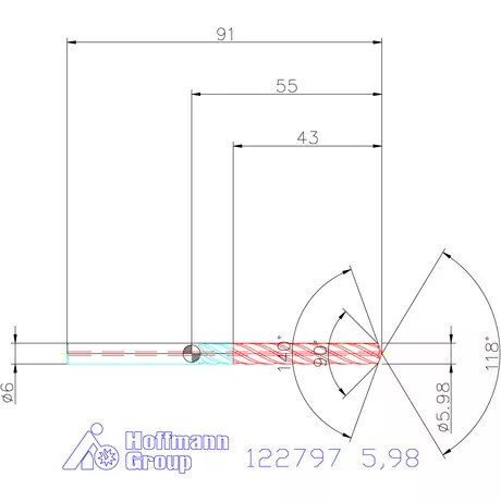 Garant VHM fúró-dörzsár piramis csúccsal DIN 6535 HA 5,98 mm