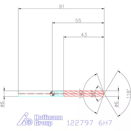 Garant VHM fúró-dörzsár piramis csúccsal DIN 6535 HA 6H7 mm