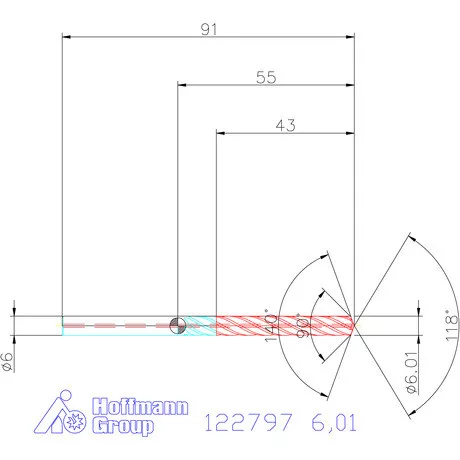 Garant VHM fúró-dörzsár piramis csúccsal DIN 6535 HA 6,01 mm