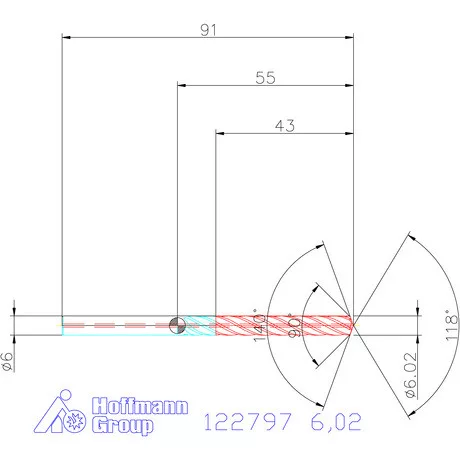 Garant VHM fúró-dörzsár piramis csúccsal DIN 6535 HA 6,02 mm
