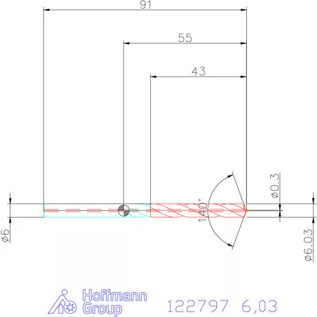 Garant VHM fúró-dörzsár piramis csúccsal DIN 6535 HA 6,03 mm