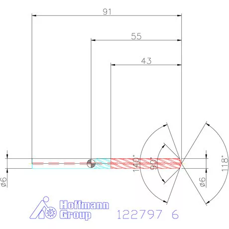 Garant VHM fúró-dörzsár piramis csúccsal DIN 6535 HA 6 mm