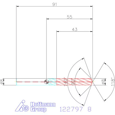 Garant VHM fúró-dörzsár piramis csúccsal DIN 6535 HA 8 mm