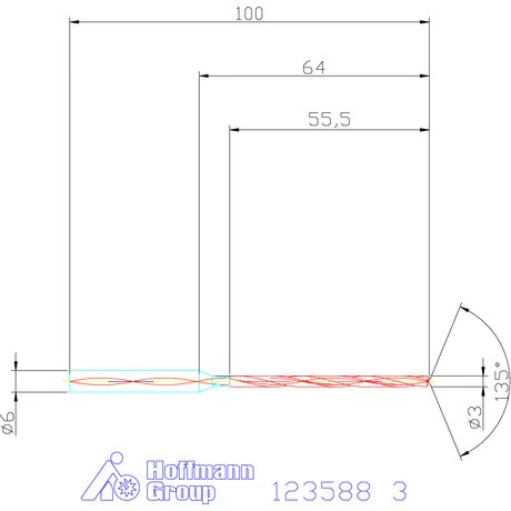Garant VHM-HPC mélyfurat fúró hengeres szárral DIN 6535 HA 16×D 3 mm