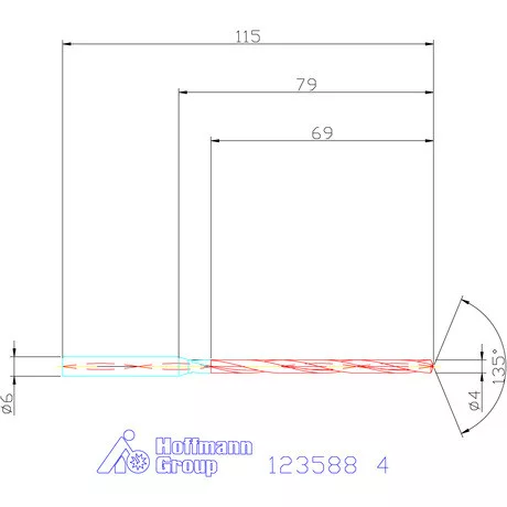 Garant VHM-HPC mélyfurat fúró hengeres szárral DIN 6535 HA 16×D 4 mm