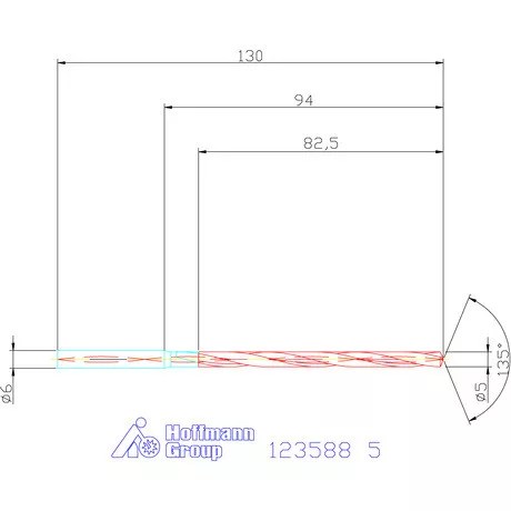 Garant VHM-HPC mélyfurat fúró hengeres szárral DIN 6535 HA 16×D 5 mm