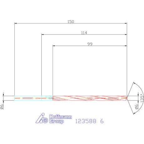 Garant VHM-HPC mélyfurat fúró hengeres szárral DIN 6535 HA 16×D 6 mm