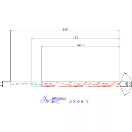 Garant VHM-HPC mélyfurat fúró hengeres szárral DIN 6535 HA 16×D 9 mm