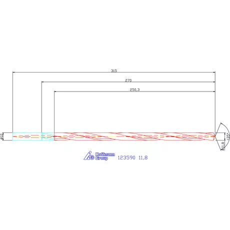 Garant VHM-HPC mélyfurat fúró hengeres szárral DIN 6535 HA 20×D 11,8 mm